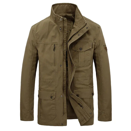 Chaqueta de Algodón Casual de Longitud Media para Hombres para Primavera/Otoño