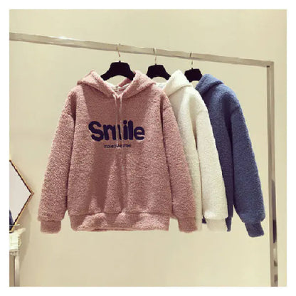 Fleece-Lined Thick Hooded Sweatshirt for Women