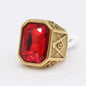 Retro Masonic Gem Titanium Steel Men's Ring