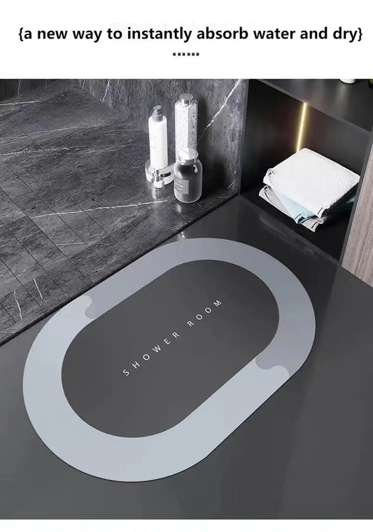 Alfombra de Baño Ovalada Verde Moderna para Decoración del Hogar