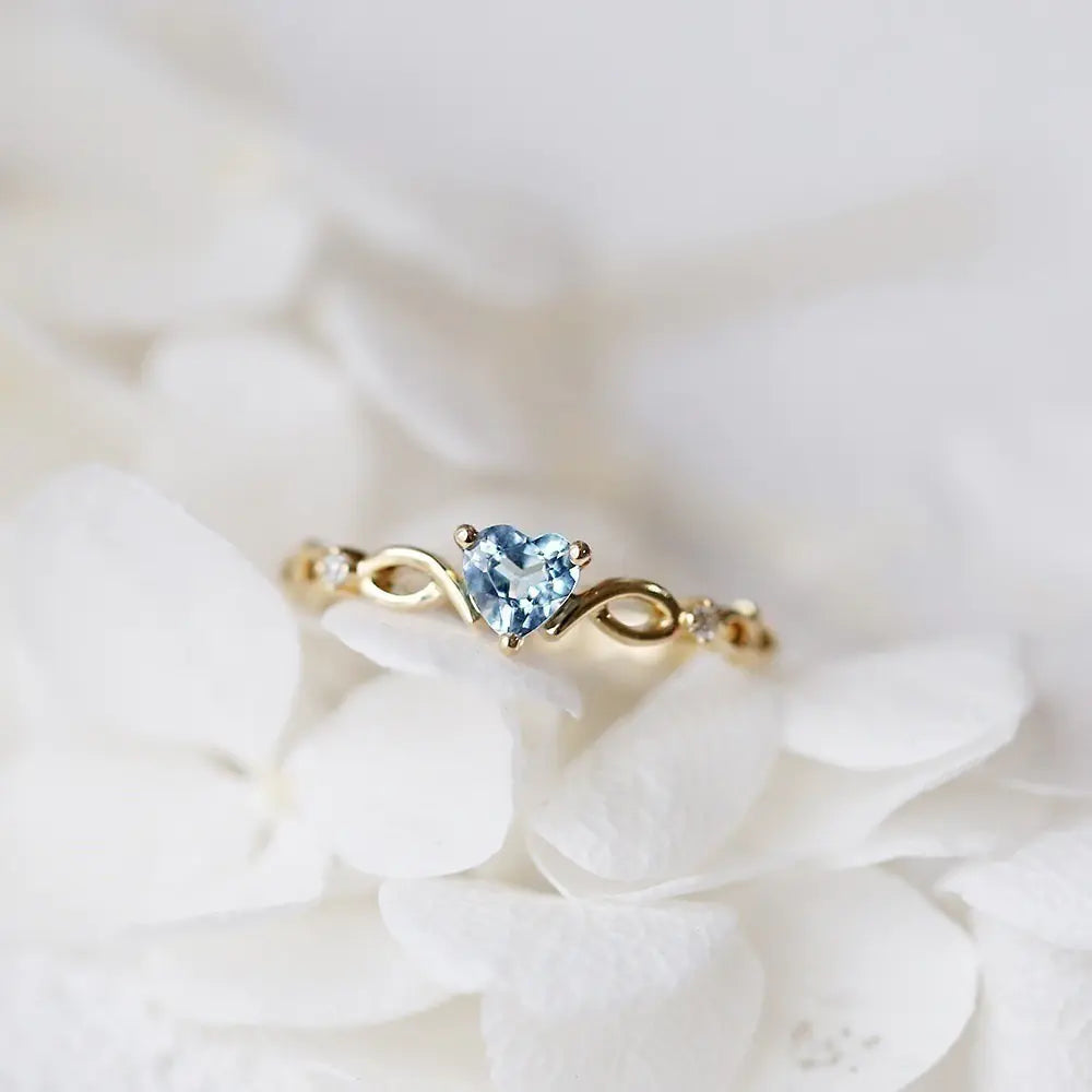 Heart Shaped Zircon Diamond Ring for Women