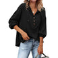 Loose-Fit Solid Color Long Sleeve Hoodie Sweatshirt