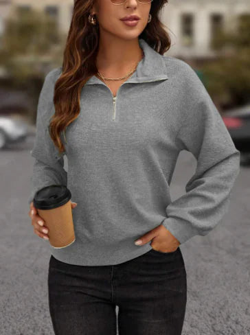 Casual Loose Solid Color Long Sleeve Pullover Sweater