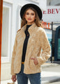 2023 Autumn Winter Women's Loose Plaid Fleece Jacket