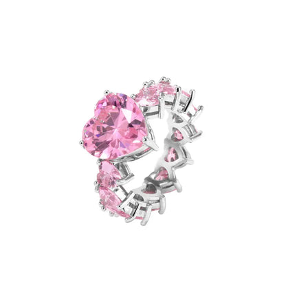 Heart Inlaid Zircon Ring
