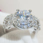 Platinum-Plated Trendy Zircon Ring with Sparkling Stones