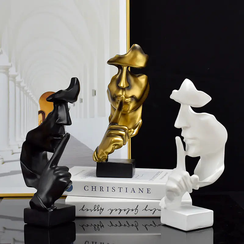 Silence is Gold Abstract Resin Craft Ornament Statue