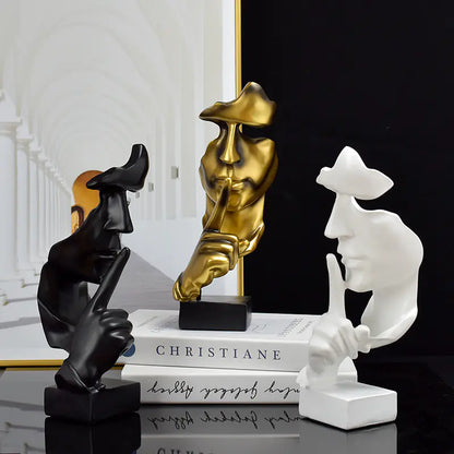 Silence is Gold Abstract Resin Craft Ornament Statue