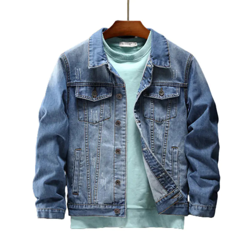 Men's Embroidered Denim Jacket Autumn Winter 2019