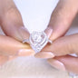Heart-Shaped Diamond Ring for Women with Zircon Stones