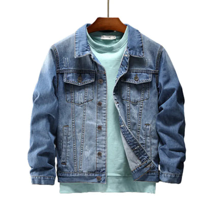 Men's Embroidered Denim Jacket Autumn Winter 2019