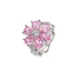 Heart-Shaped Pink Diamond Zircon Ring for Women