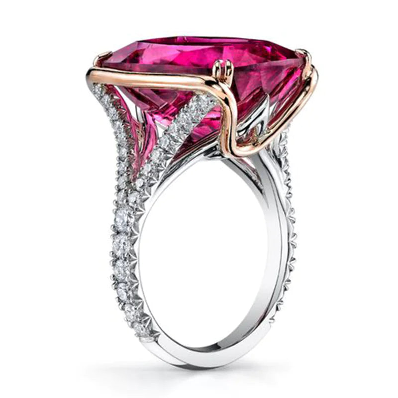 Simple Inlaid Gem Ring for Women