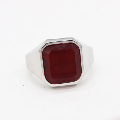 Men's Simple Square Tiger Eye Gem Fashion Ring