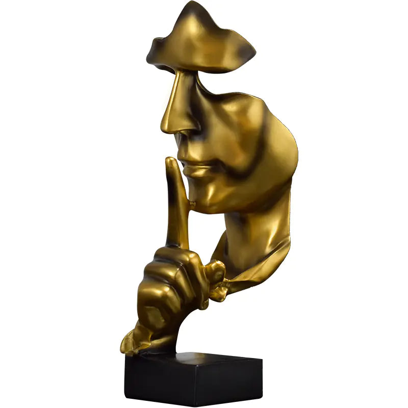 Silence is Gold Abstract Resin Craft Ornament Statue