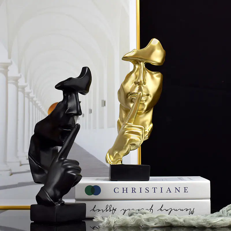 Silence is Gold Abstract Resin Craft Ornament Statue