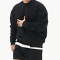 Men's Crew Neck Sweater with Drop Shoulder Sleeves