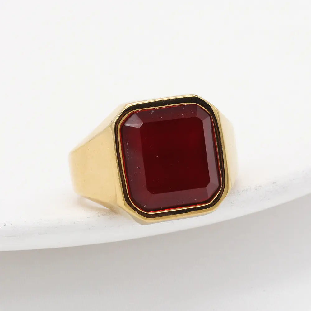 Men's Simple Square Tiger Eye Gem Fashion Ring