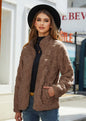 2023 Autumn Winter Women's Loose Plaid Fleece Jacket