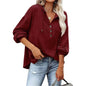 Loose-Fit Solid Color Long Sleeve Hoodie Sweatshirt
