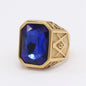 Retro Masonic Gem Titanium Steel Men's Ring