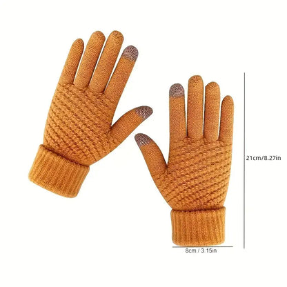 Guantes Térmicos de Lana Tejidos para Deportes de Invierno con Función Táctil