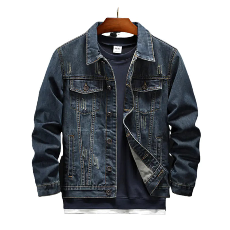 Men's Embroidered Denim Jacket Autumn Winter 2019