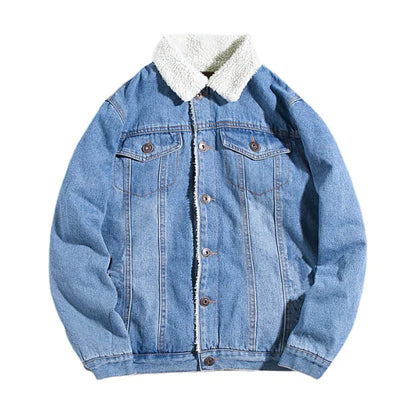 Men's Thick Fleece Denim Jacket for Autumn/Winter 2019
