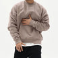 Men's Crew Neck Sweater with Drop Shoulder Sleeves