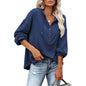 Loose-Fit Solid Color Long Sleeve Hoodie Sweatshirt