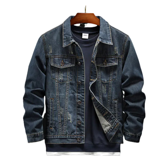 Men's Embroidered Denim Jacket Autumn Winter 2019