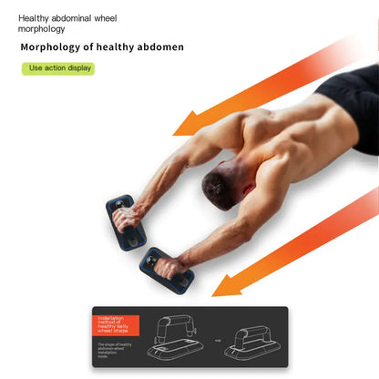 Rodillo Ab de 4 Ruedas con Soporte para Flexiones para Fitness