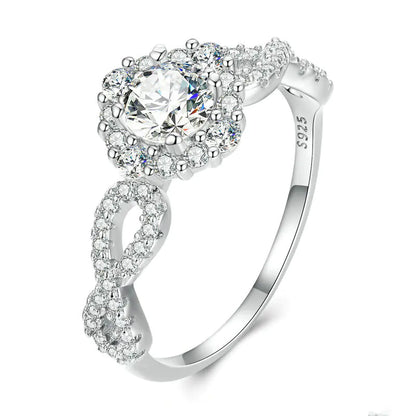 Platinum Plated Zircon Fashion Ring