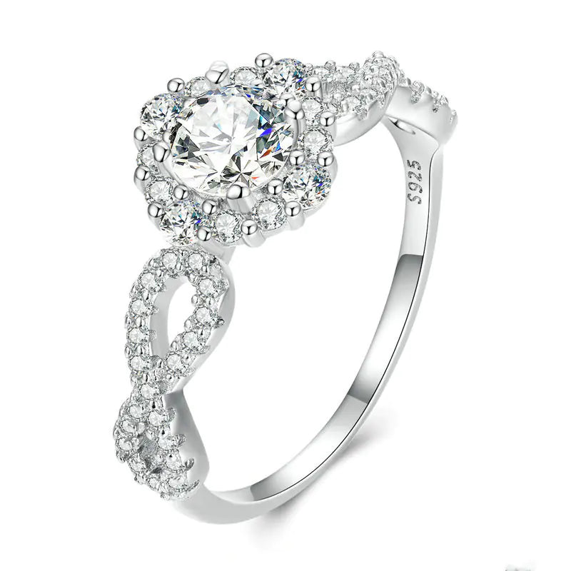 Platinum Plated Zircon Fashion Ring
