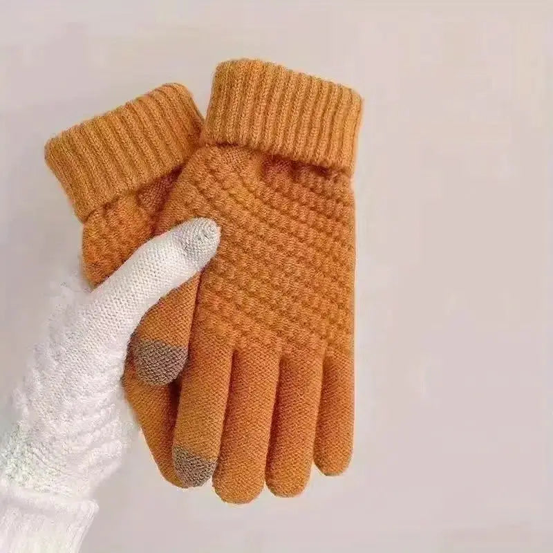 Guantes Térmicos de Lana Tejidos para Deportes de Invierno con Función Táctil