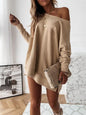 Loose Fit Long Sleeve Solid Color Sweater