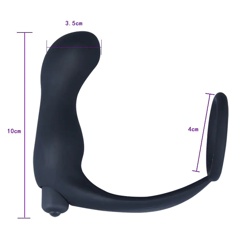 Anillo Vibrador con Bloqueo y Juguetes de Plug Anal Punto-G