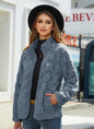 2023 Autumn Winter Women's Loose Plaid Fleece Jacket