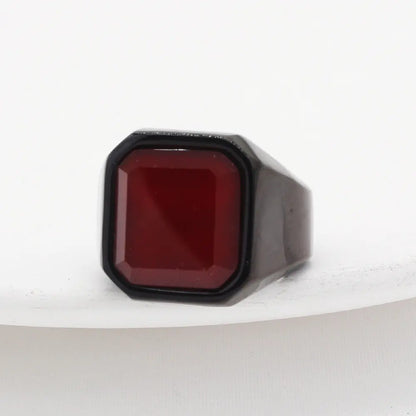 Men's Simple Square Tiger Eye Gem Fashion Ring