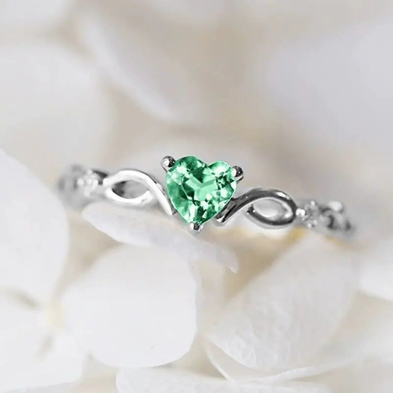 Heart Shaped Zircon Diamond Ring for Women