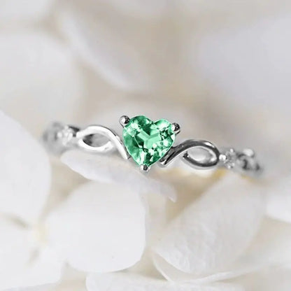 Heart Shaped Zircon Diamond Ring for Women