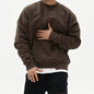 Men's Crew Neck Sweater with Drop Shoulder Sleeves