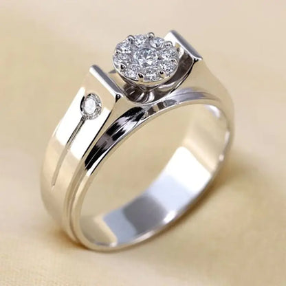 Heart-Shaped Diamond Ring for Women with Zircon Stones