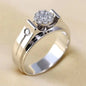 Heart-Shaped Diamond Ring for Women with Zircon Stones