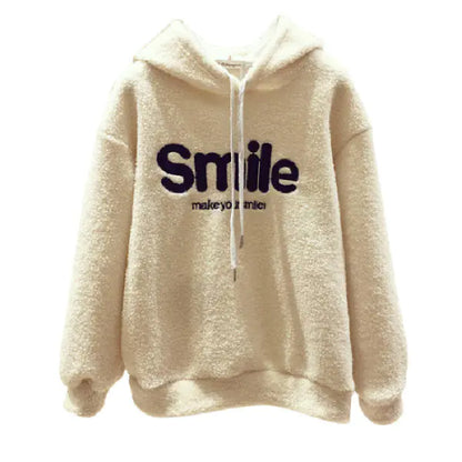 Fleece-Lined Thick Hooded Sweatshirt for Women