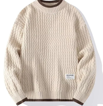 Men's Loose Fit Crew Neck Pullover Sweater