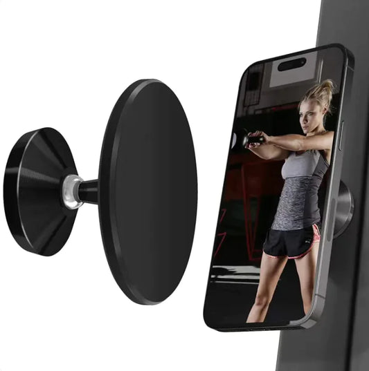 Magnetic Aluminum Alloy Gym Phone Holder – MagSafe Mount for Treadmills, Exercise Bikes & More