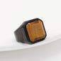 Men's Simple Square Tiger Eye Gem Fashion Ring