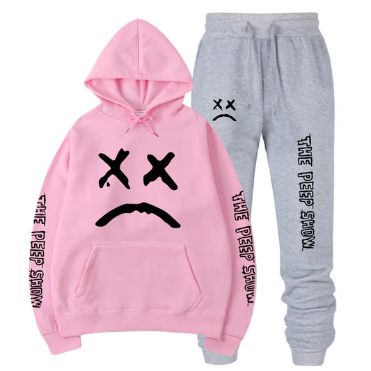 Fleece-Lined Hooded Sweatshirt and Pants Set