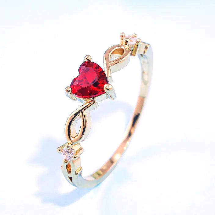 Heart Shaped Zircon Diamond Ring for Women